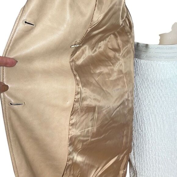 7 For All Mankind Vegan Faux Leather Trench Belted Coat NWT S - Picture 9 of 16